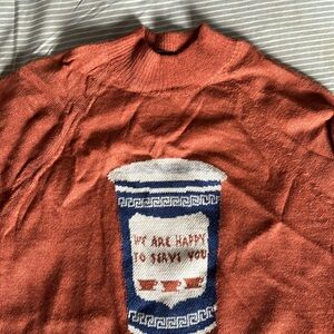 Rachel Antonoff coffee cup mock sweater, S, Brand New